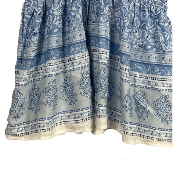 Seven Islands Floral Short sleeved blouse blue and white 2x - Picture 6 of 12